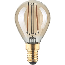 Ampoule � filament forme de gouttes GOLD commutable P45 clair E14 2,5W 180lm 1800K 320� CRI 80-89 
