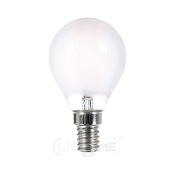 LED drop shape filament lamp P45, E14, 4.5W 2700K 470lm, frosted