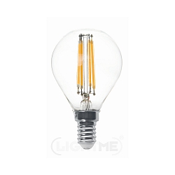 LED drop shape filament lamp P45, E14, 4.5W 2700K 470lm, dimmable