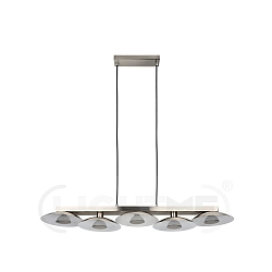 Luminaire à suspension NIKKI 5 flammes, dimmable GU10, Gris argent gradable
