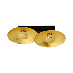 Ceiling luminaire GOLDINO, 2-flame, incl. 2x GU10 5W 2700K 350lm (3-StepDim), gold / black