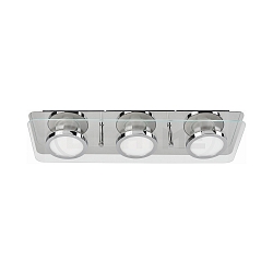 Ceiling luminaire CHROMIA, 3-flame, incl. 3x GU10 5W 2700K 400lm (3-Step-dimmable), chrome / satined