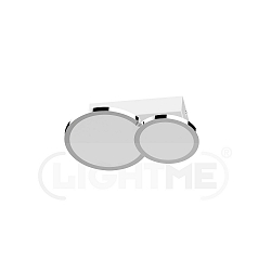 Luminaire de plafond AQUA DISK-2 � 2 flammes, CCT Switch, commutable GU10 IP44, chrome, scintillant 