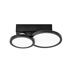 Luminaire de plafond AQUA DISK-2 � 2 flammes, CCT Switch, commutable GU10 IP44, noir mat 