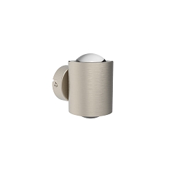 wall luminaire POWERLENS DUO up / down, direct GX53 IP20, mat, satined, titanium