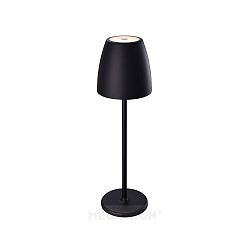Lampe de table � accu TAVOLA haut bas, dimmable IP54, noir , blanc mat gradable