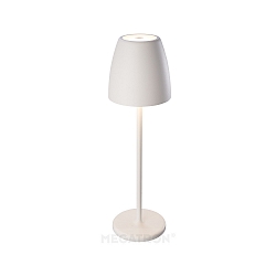 Lampe de table � accu TAVOLA haut bas, dimmable IP54, blanche, blanc mat gradable