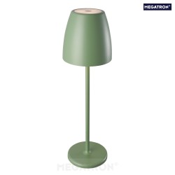 Lampe de table  accu TAVOLA haut bas IP54, vert, blanc mat gradable