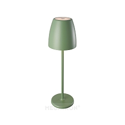 Lampe de table � accu TAVOLA haut bas, dimmable IP54, vert, blanc mat gradable