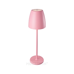 Lampe de table � accu TAVOLA haut bas, dimmable IP54, rose, blanc mat gradable