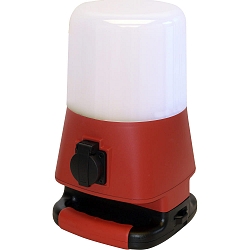 Lampe de travail HELFA r�sistant aux chocs, avec prise de courant IP54, rouge, noir  