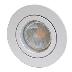 Plafonnier encastré DECOCLIC 68MM / GU10 + GU5.3 rond, rigide GU10 IP44, blanche gradable