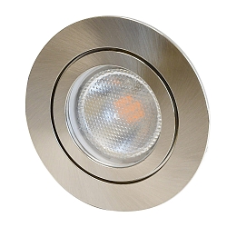 Plafonnier encastré DECOCLIC 68MM / GU10 + GU5.3 rond, rigide GU10 IP44, fer brossé gradable