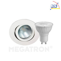 Recessed ring set DECOCLIC, round, opening  6.8cm, incl. socket + MM26572 (dimmable), white