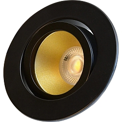 Plafonnier encastré DECOCLIC rond, pivotant IP20, or, noir gradable