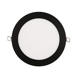 Downlight encastrable LED PANEL FLAT 170 R SCCT DIM C rond, CCT Switch IP44, noir gradable