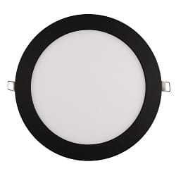 Downlight encastrable LED PANEL FLAT 225 R SCCT DIM C plat, rigide IP44, noir gradable