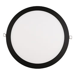 Downlight encastrable LED PANEL FLAT 300 R SCCT DIM C rond, CCT Switch IP44, noir gradable