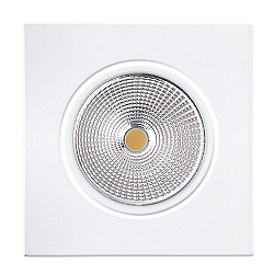 Recessed LED spot 5068Q ECO FLAT, square, 350mA, 8W 3000K 700lm 38°, swivelling, dimmable, matt white