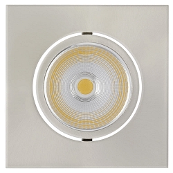 Recessed LED spot 5068Q ECO FLAT, square, 350mA, 8W 4000K 750lm 38°, swivelling, dimmable, brushed nickel