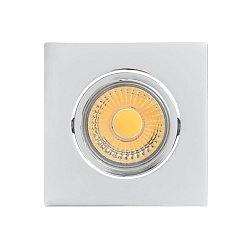 Recessed LED downlight A 5068Q T FLAT, 8.8 x 8.8cm, COB, 8W 4000K 38°, swivelling, chrome