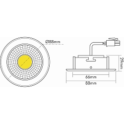Downlight A 5068 T FLAT BIO dimmable IP40, d�gager, nickel bross� gradable