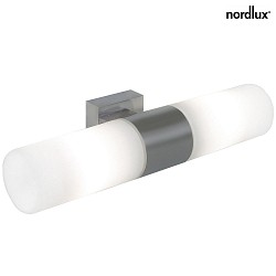 Nordlux Wall luminaire TANGENS Mirror light, 2 flames, E14, IP44, brushed steel