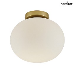 Ceiling luminaire ALTON, E27, IP20, brass, glass opal white