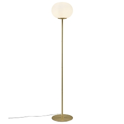 Floor lamp ALTON, E27, IP20, brass, glass opal white
