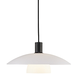 Luminaire à suspension VERONA E27 IP20, blanc opale, noir , noir mat 