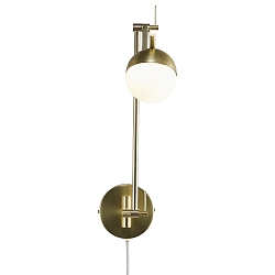 Luminaire mural CONTINA G9 IP20, scintillant, laiton, blanc opale, blanche 