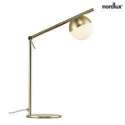Table lamp CONTINA, G9, IP20, glass opal white, brass