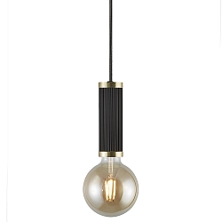Luminaire à suspension GALLOWAY E27 IP20, laiton, noir , noir mat 