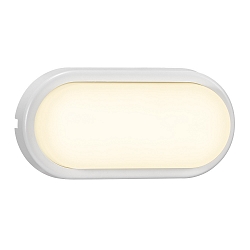 LED Outdoor Wall luminiare CUBA ENERGY, oval, 7W, 3000K, 700lm, IP54, white, glass opal white