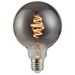 Globe de filament d'ampoule SPIRAL DECO E27 5W 140lm 1800K CRI 80 gradable, couleurs fumée gradable
