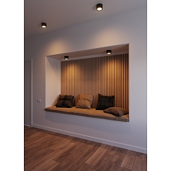 Luminaire de plafond LANDON SMART IP44, noir  gradable