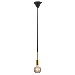 Luminaire à suspension PACO à 1 flamme E27 IP20 mat, laiton, noir