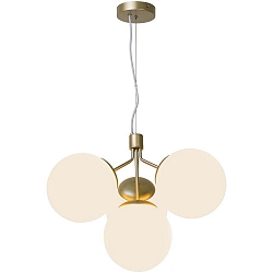 Luminaire à suspension IVONA 4 flammes E27 IP20 mat, laiton, blanche