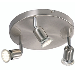 Nordlux LED Ceiling luminaire AVENUE LED Rondell, 3 flames, GU10, IP20, brushed steel