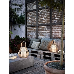 Lampe solaire LEO TO-GO IP44, marron, blanc opale, noir 