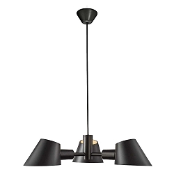 Pendant luminaire STAY, 3 flames, E27, black
