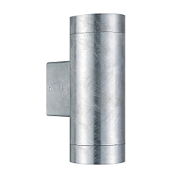 Luminaire mural d’extérieur TIN MAXI DOUBLE GU10 IP54, mat, galvanisé 