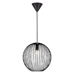 pendant luminaire BERONI 35 round E27 IP20, black dimmable