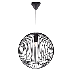 pendant luminaire BERONI 45 round E27 IP20, black dimmable