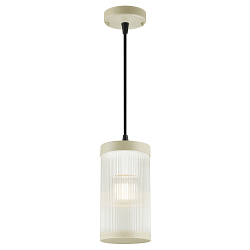 Luminaire suspendu d'ext�rieur COUPAR avec diffuseur E27 IP33, mat, couleur sable gradable