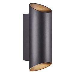 Luminaire mural d’extérieur NICO ROUND 22 haut bas, cylindrique GU10 IP54, noir gradable