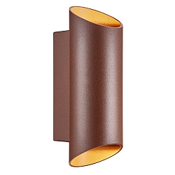 Luminaire mural d’extérieur NICO ROUND 22 haut bas, cylindrique GU10 IP54, rouille gradable