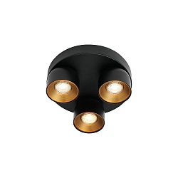 Luminaire de plafond PITCHER 3 flammes GU10 IP20, noir gradable
