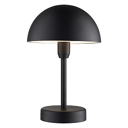Lampe de table à accu ELLEN TO-GO sans chargeur, avec IP station de rechargea IP44, mat, noir gradable