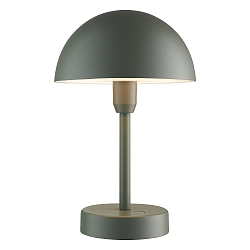 Lampe de table à accu ELLEN TO-GO sans chargeur, avec IP station de rechargea IP44, mat, olive verte gradable